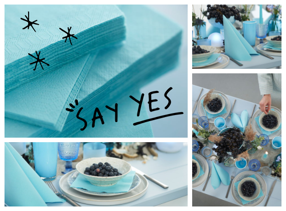 Mint Blue Napkins and restaurant table settings